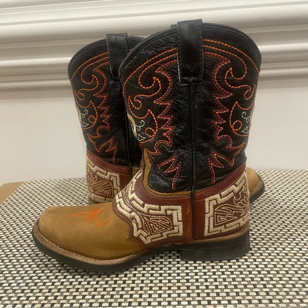 El General 1901 Brown Western Cowboy Boots kids Size 20.5 ( 3/4 US) ( 9.5”)